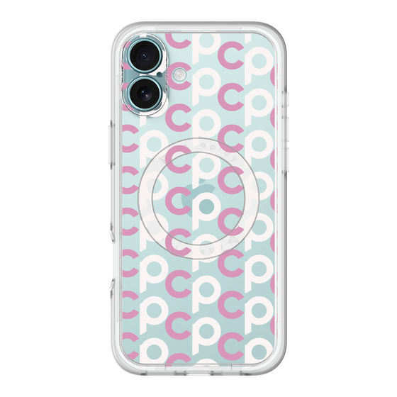 スリムプロテクションプレミアムケース with MagSafe［ オリジナル - CASEPLAYイニシャル総柄 - ピンク ］
