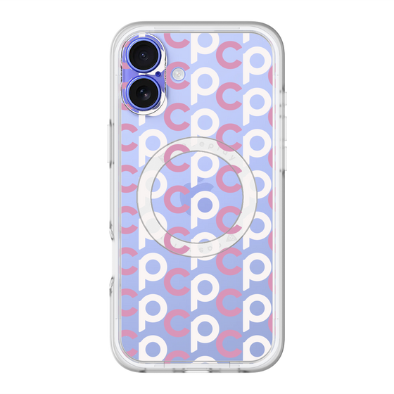 スリムプロテクションプレミアムケース with MagSafe［ オリジナル - CASEPLAYイニシャル総柄 - ピンク ］