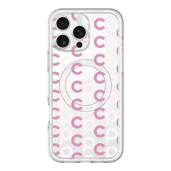 スリムプロテクションプレミアムケース with MagSafe［ オリジナル - CASEPLAYイニシャル総柄 - ピンク ］
