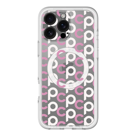 スリムプロテクションプレミアムケース with MagSafe［ オリジナル - CASEPLAYイニシャル総柄 - ピンク ］