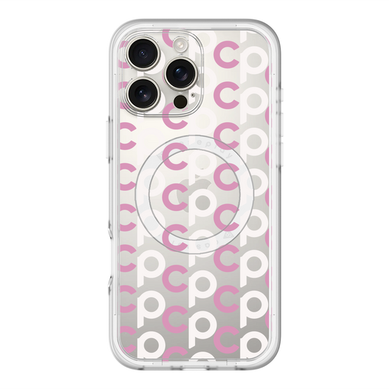スリムプロテクションプレミアムケース with MagSafe［ オリジナル - CASEPLAYイニシャル総柄 - ピンク ］