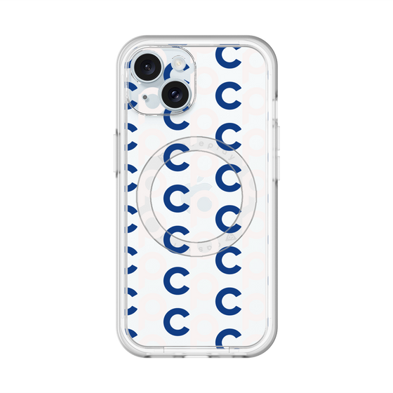 スリムプロテクションプレミアムケース with MagSafe［ オリジナル - CASEPLAYイニシャル総柄 - ネイビー ］