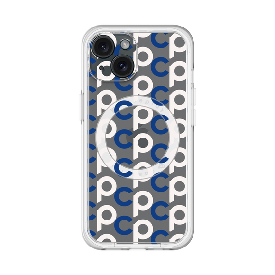 スリムプロテクションプレミアムケース with MagSafe［ オリジナル - CASEPLAYイニシャル総柄 - ネイビー ］