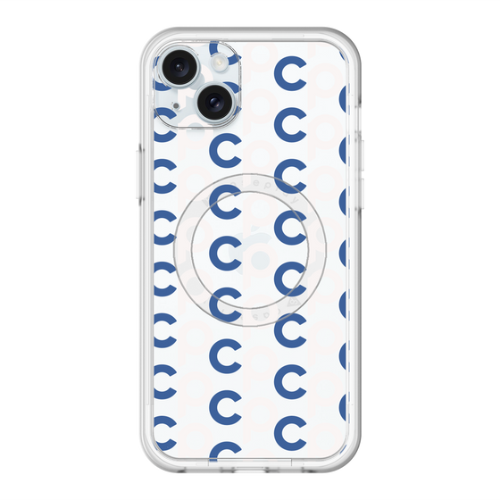 スリムプロテクションプレミアムケース with MagSafe［ オリジナル - CASEPLAYイニシャル総柄 - ネイビー ］