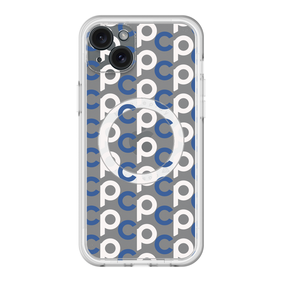 スリムプロテクションプレミアムケース with MagSafe［ オリジナル - CASEPLAYイニシャル総柄 - ネイビー ］