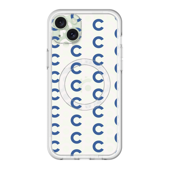 スリムプロテクションプレミアムケース with MagSafe［ オリジナル - CASEPLAYイニシャル総柄 - ネイビー ］