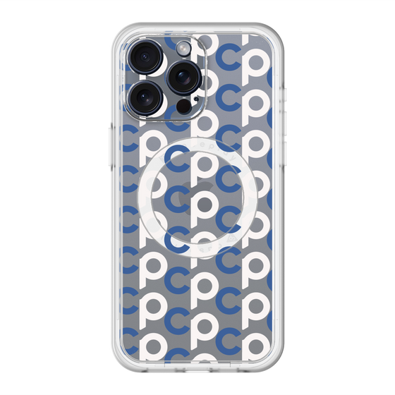 スリムプロテクションプレミアムケース with MagSafe［ オリジナル - CASEPLAYイニシャル総柄 - ネイビー ］