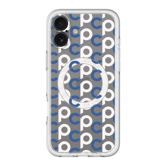 スリムプロテクションプレミアムケース with MagSafe［ オリジナル - CASEPLAYイニシャル総柄 - ネイビー ］