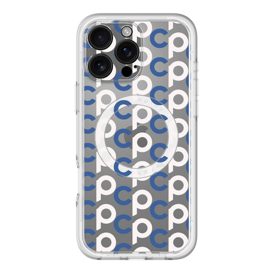 スリムプロテクションプレミアムケース with MagSafe［ オリジナル - CASEPLAYイニシャル総柄 - ネイビー ］