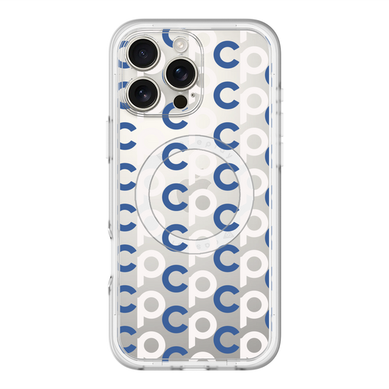 スリムプロテクションプレミアムケース with MagSafe［ オリジナル - CASEPLAYイニシャル総柄 - ネイビー ］