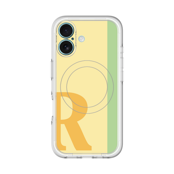 スリムプロテクションプレミアムケース with MagSafe［ オリジナル - initial color line - R yellow ］