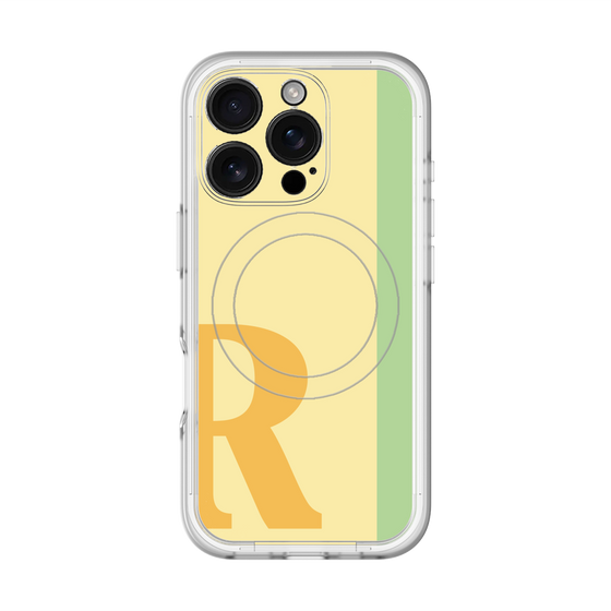 スリムプロテクションプレミアムケース with MagSafe［ オリジナル - initial color line - R yellow ］