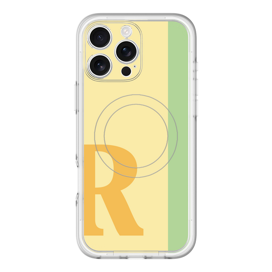 スリムプロテクションプレミアムケース with MagSafe［ オリジナル - initial color line - R yellow ］