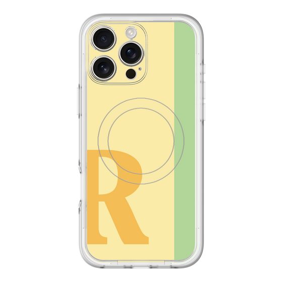 スリムプロテクションプレミアムケース with MagSafe［ オリジナル - initial color line - R yellow ］