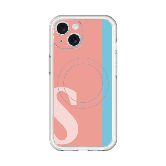 スリムプロテクションプレミアムケース with MagSafe［ オリジナル - initial color line - S pink ］