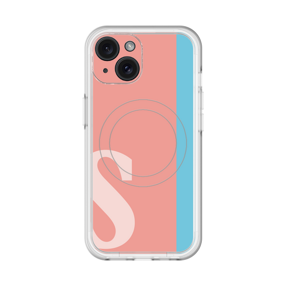 スリムプロテクションプレミアムケース with MagSafe［ オリジナル - initial color line - S pink ］