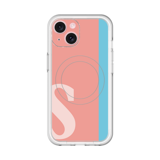 スリムプロテクションプレミアムケース with MagSafe［ オリジナル - initial color line - S pink ］
