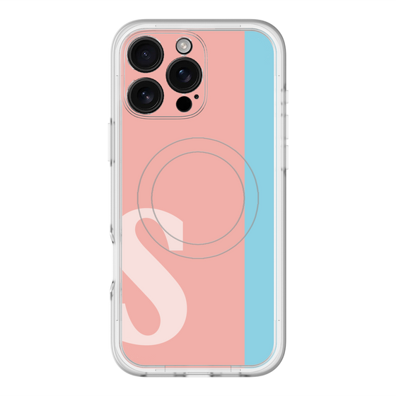 スリムプロテクションプレミアムケース with MagSafe［ オリジナル - initial color line - S pink ］