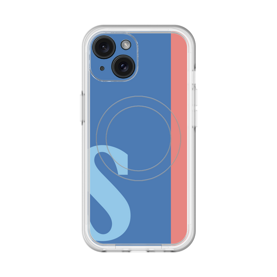 スリムプロテクションプレミアムケース with MagSafe［ オリジナル - initial color line - S blue ］