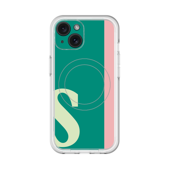 スリムプロテクションプレミアムケース with MagSafe［ オリジナル - initial color line - S green ］