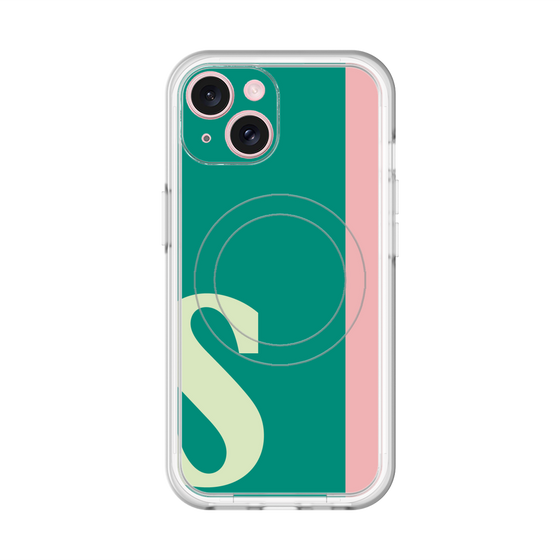 スリムプロテクションプレミアムケース with MagSafe［ オリジナル - initial color line - S green ］