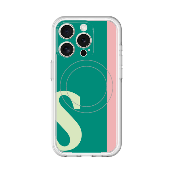スリムプロテクションプレミアムケース with MagSafe［ オリジナル - initial color line - S green ］