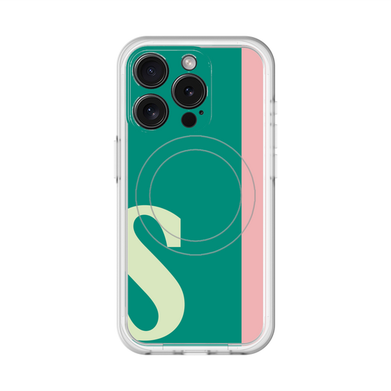 スリムプロテクションプレミアムケース with MagSafe［ オリジナル - initial color line - S green ］