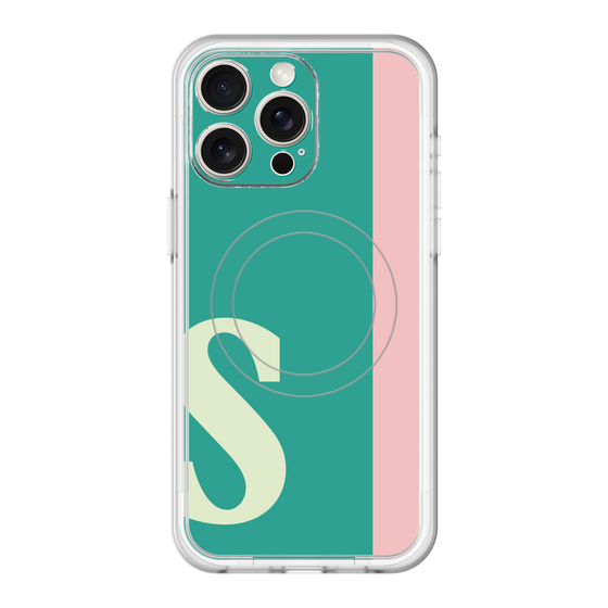 スリムプロテクションプレミアムケース with MagSafe［ オリジナル - initial color line - S green ］