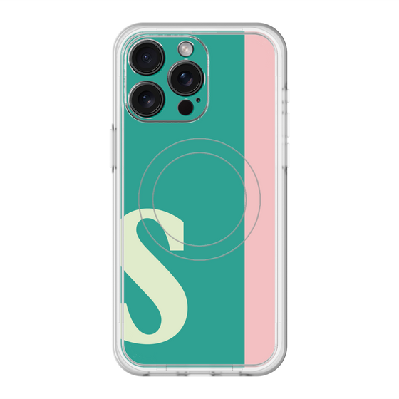 スリムプロテクションプレミアムケース with MagSafe［ オリジナル - initial color line - S green ］