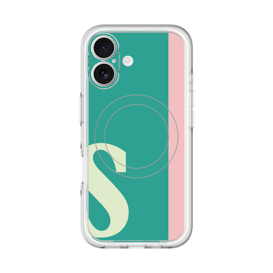 スリムプロテクションプレミアムケース with MagSafe［ オリジナル - initial color line - S green ］