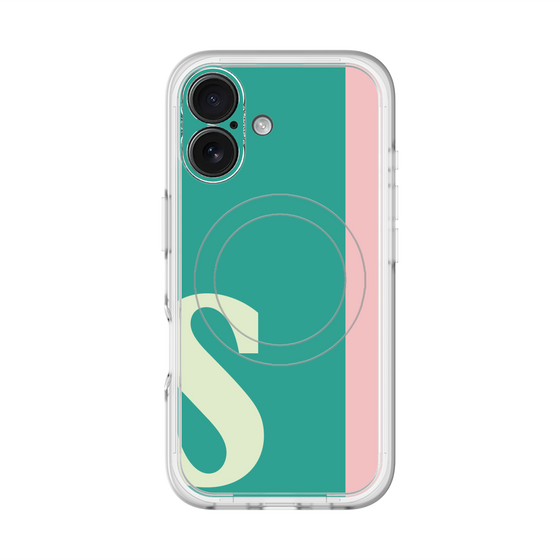 スリムプロテクションプレミアムケース with MagSafe［ オリジナル - initial color line - S green ］