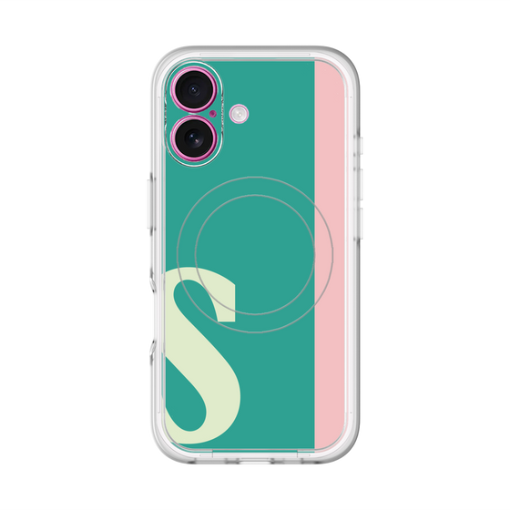 スリムプロテクションプレミアムケース with MagSafe［ オリジナル - initial color line - S green ］