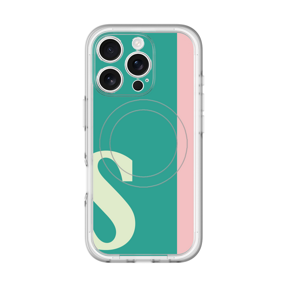 スリムプロテクションプレミアムケース with MagSafe［ オリジナル - initial color line - S green ］
