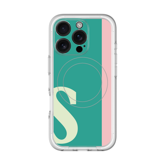 スリムプロテクションプレミアムケース with MagSafe［ オリジナル - initial color line - S green ］