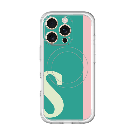 スリムプロテクションプレミアムケース with MagSafe［ オリジナル - initial color line - S green ］