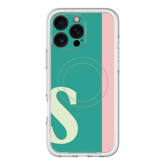スリムプロテクションプレミアムケース with MagSafe［ オリジナル - initial color line - S green ］