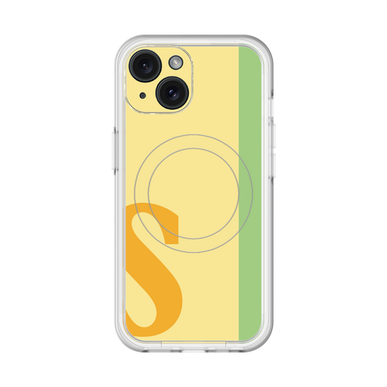 スリムプロテクションプレミアムケース with MagSafe［ オリジナル - initial color line - S yellow ］