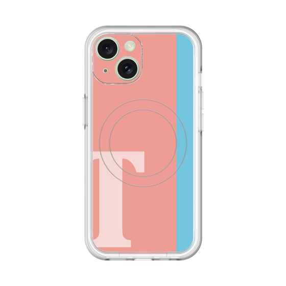 スリムプロテクションプレミアムケース with MagSafe［ オリジナル - initial color line - T pink ］