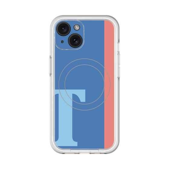 スリムプロテクションプレミアムケース with MagSafe［ オリジナル - initial color line - T blue ］