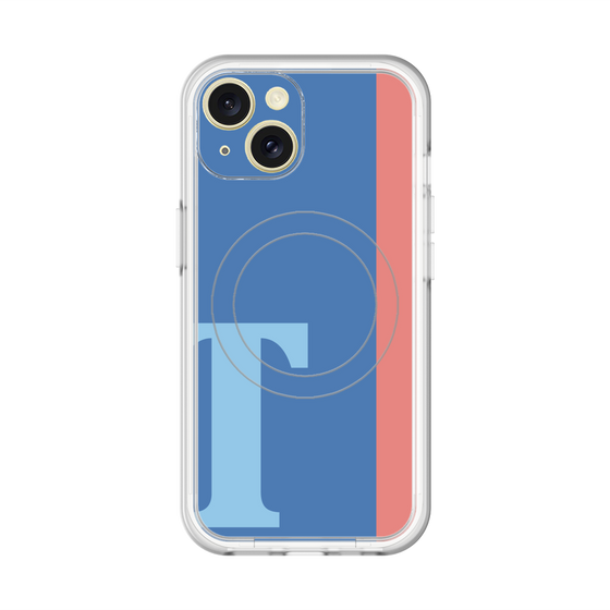 スリムプロテクションプレミアムケース with MagSafe［ オリジナル - initial color line - T blue ］