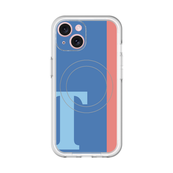 スリムプロテクションプレミアムケース with MagSafe［ オリジナル - initial color line - T blue ］