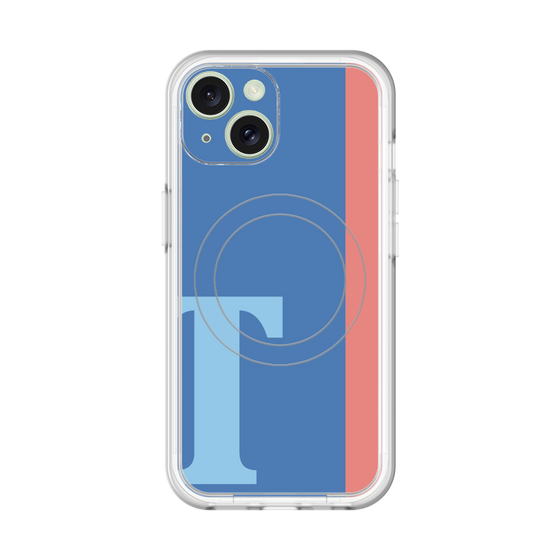 スリムプロテクションプレミアムケース with MagSafe［ オリジナル - initial color line - T blue ］
