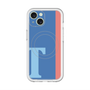 スリムプロテクションプレミアムケース with MagSafe［ オリジナル - initial color line - T blue ］