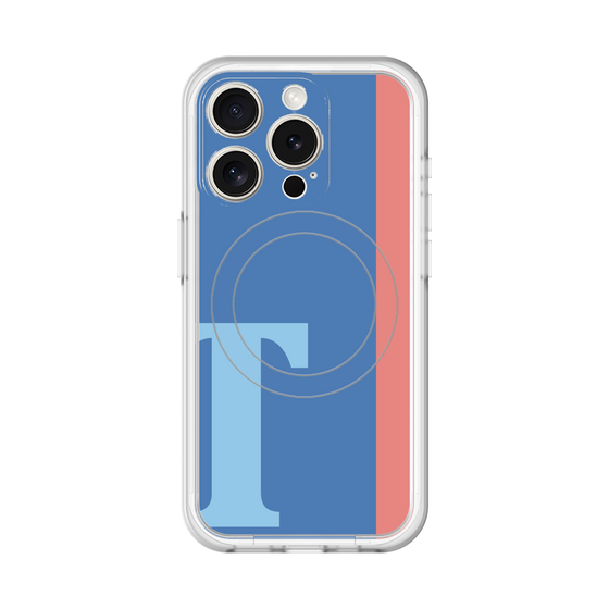 スリムプロテクションプレミアムケース with MagSafe［ オリジナル - initial color line - T blue ］