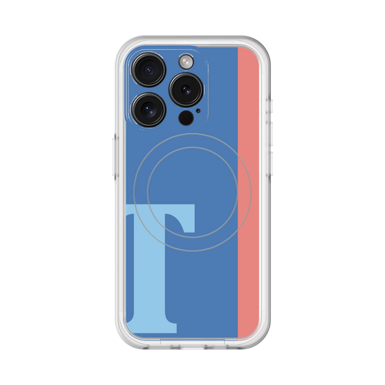 スリムプロテクションプレミアムケース with MagSafe［ オリジナル - initial color line - T blue ］
