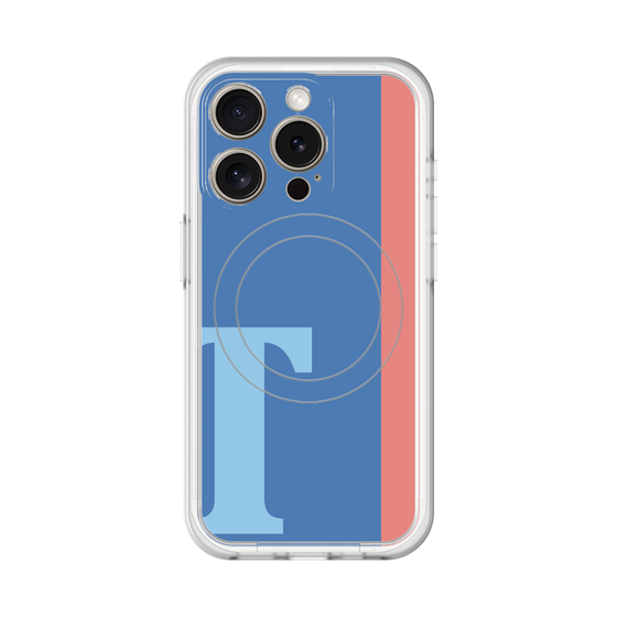 スリムプロテクションプレミアムケース with MagSafe［ オリジナル - initial color line - T blue ］