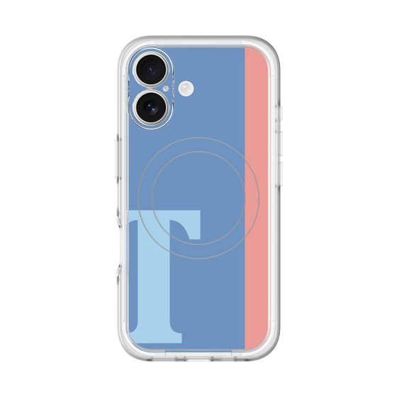 スリムプロテクションプレミアムケース with MagSafe［ オリジナル - initial color line - T blue ］