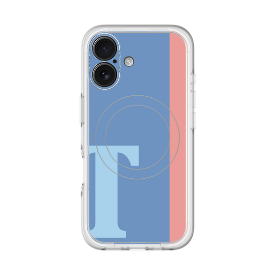 スリムプロテクションプレミアムケース with MagSafe［ オリジナル - initial color line - T blue ］