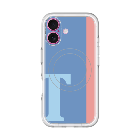 スリムプロテクションプレミアムケース with MagSafe［ オリジナル - initial color line - T blue ］