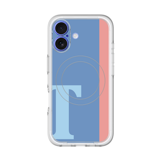 スリムプロテクションプレミアムケース with MagSafe［ オリジナル - initial color line - T blue ］